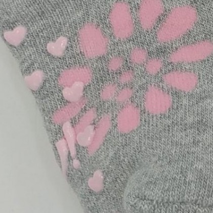Fluffy socks with ABS pink grey