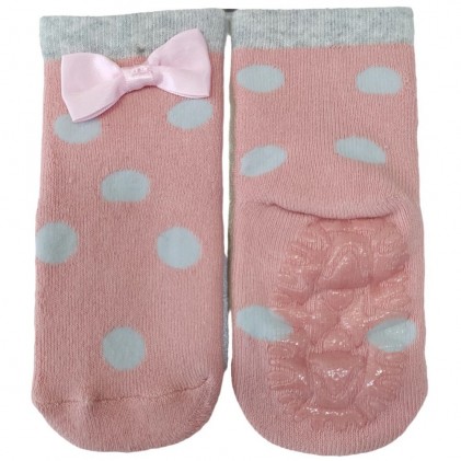 Fluffy socks with ABS pink bear