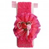 baby hair ribbon pink with 2 roses_1
