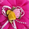 baby hair ribbon fuxia with 2 roses_2