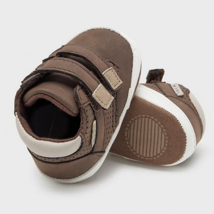 mayoral Velvet shoes for baby boy silver grey