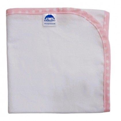 baby cotton embrace flannel white pink polka