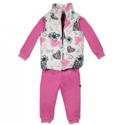 Baby set for girls in dark pink