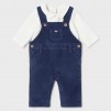 Velour pyjamas blue cream for baby boy_1