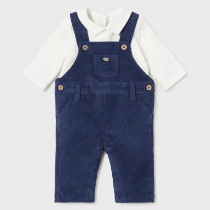 Velour pyjamas blue cream for baby boy