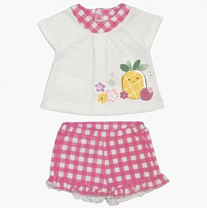 t-shirts and shorts sets Pink White for baby girl
