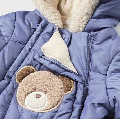 Mayoral Baby padded snowsuit Bear Blue