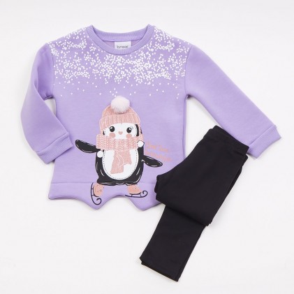 Trax Girls Tracksuit Penguin Violet