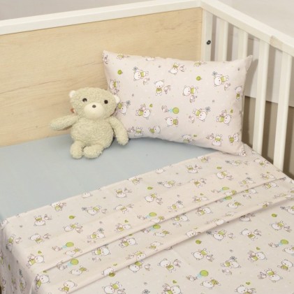 Baby Bed Linen Grey Crown