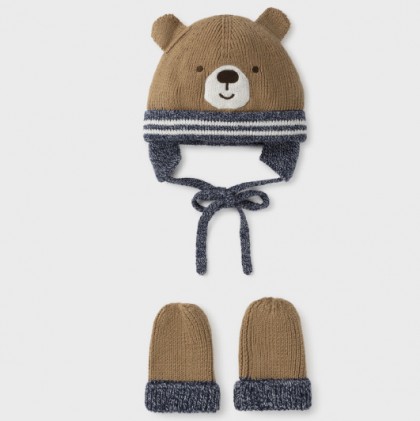 Brown Bear Hat With Gloves