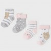Baby Socks Bears Grey Pink_1