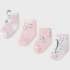 Κάλτσες Βρεφικές Σετ 4 Ροζ Απαλό_1