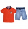 Summer Sports Clothing Set Orange Blue_1