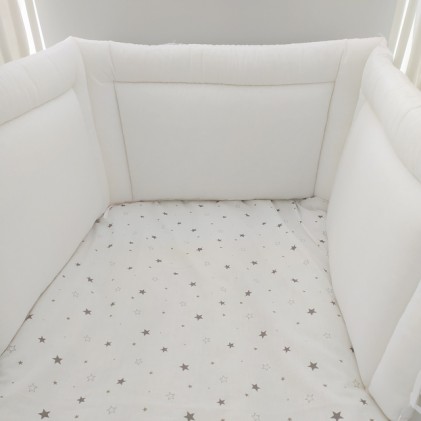 bumper for baby bed beige dots