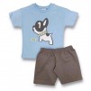 Children's Summer Clothes Set Trax Happy Dog Blue_1