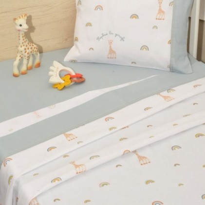 Baby Crib Sheets  sophie la girafe Mint