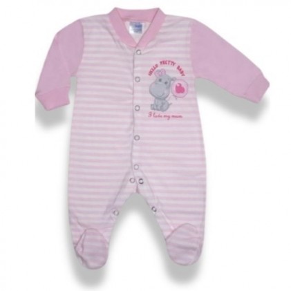 Cotton baby pajama pink rabbit