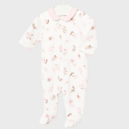 Baby bodysuit pink flowers