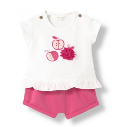 Baby Clothing Set T-Shirt, Ruffle Shorts & Hat caramica