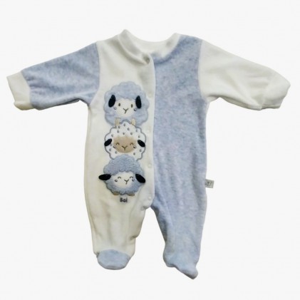 Baby pajamas in velour best Friends blue