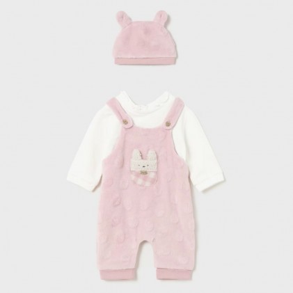 mayoral Newborn romper with hat Baby Pink