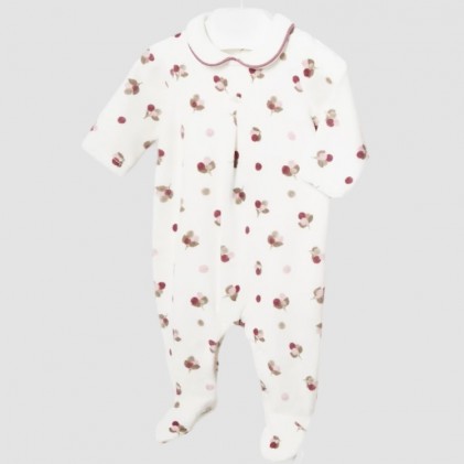 mayoral Baby pyjamas in velour little prince cream