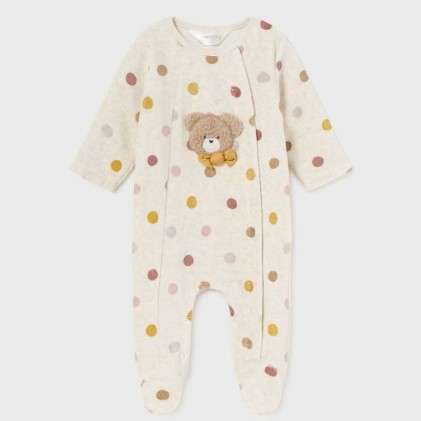 mayoral Baby girl pyjamas beige polka