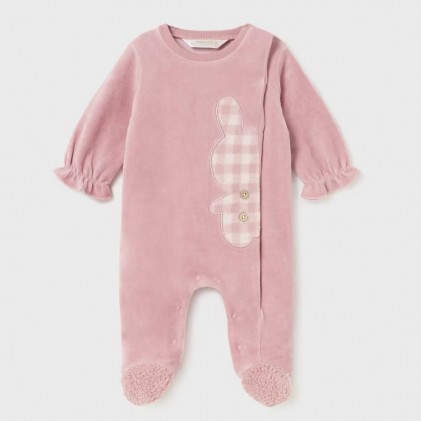 mayoral Vest romper suit for baby pink bear