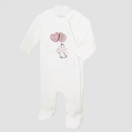 velour pyjamas for baby cream happy duck