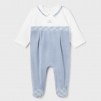 mayoral Baby boy pyjamas in velour blue plain_1