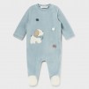 mayoral Baby boy pyjamas in velour blue dog_1