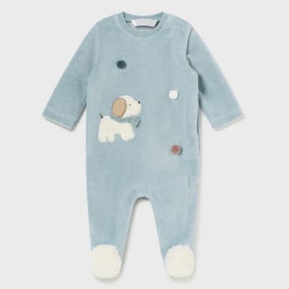 mayoral Baby boy pyjamas in velour blue dog