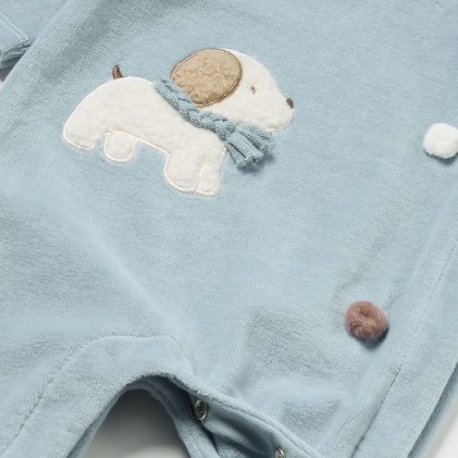 mayoral Baby boy pyjamas in velour blue dog