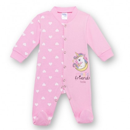 Long pyjamas for baby girl pink stars