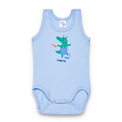 baby bodysuit no sleeve blue pirates