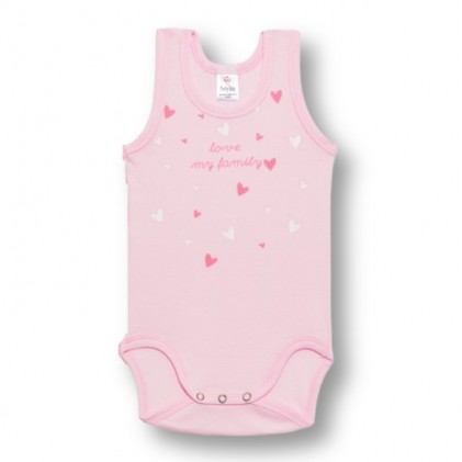 Baby Bodysuits sleeveless pink bear