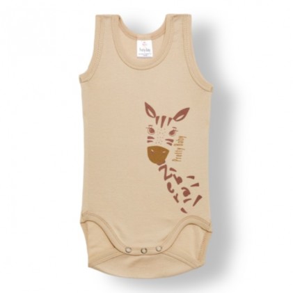 Baby's sleeveless bodysuit Beige safari