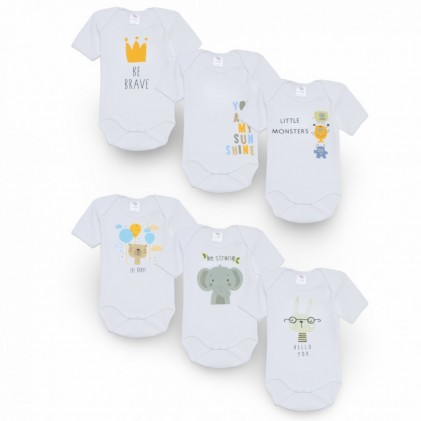 baby bodysuit sort sleeve 6pack