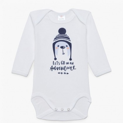 baby bodysuit long sleeve white snow bear