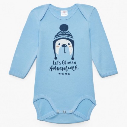 long sleeve bodysuit for baby boy penquine blue