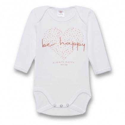 baby bodysuit long sleeve white with pink unicorn