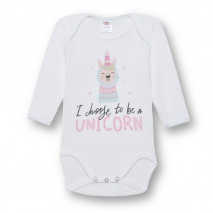 baby bodysuit long sleeve white with pink cat