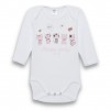 Long sleeve onesie white pink cat_1