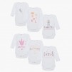 pretty baby Long sleeve onesie 6 pack white_2