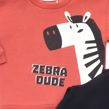 Παιδική Φόρμα trax Κεραμιδί Zebra Dude