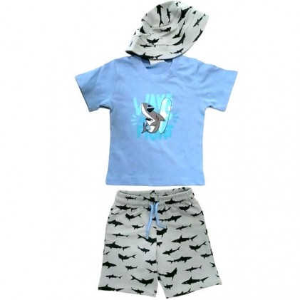 Children's Clothing Set For Boy Shark Area White