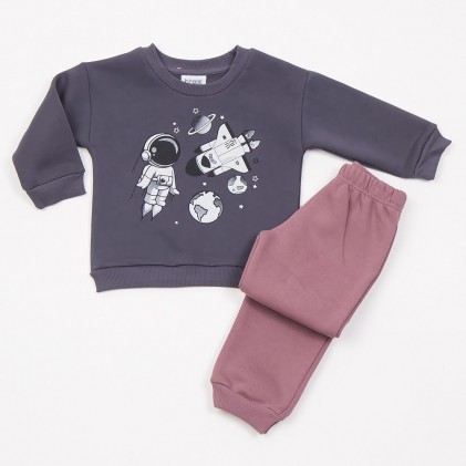 trax jersey set t-shirt and trousers space dark grey