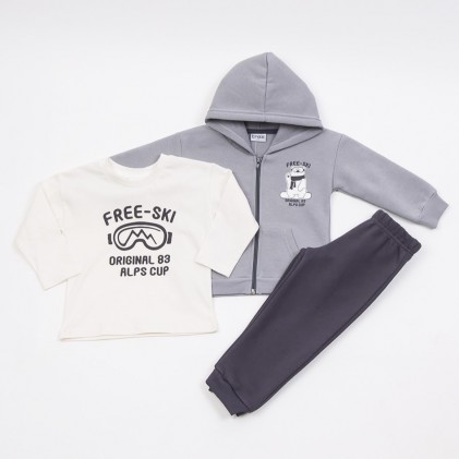 trax jersey set t-shirt hood and trousers grey