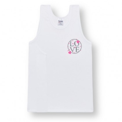 Sleeveless baby T-Shirt white pink