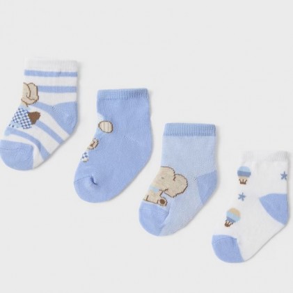 Κάλτσες Βρεφικές Οργανικές Γαλάζια Ελεφαντάκια